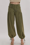 entro wide leg balloon pants cinch tie pants