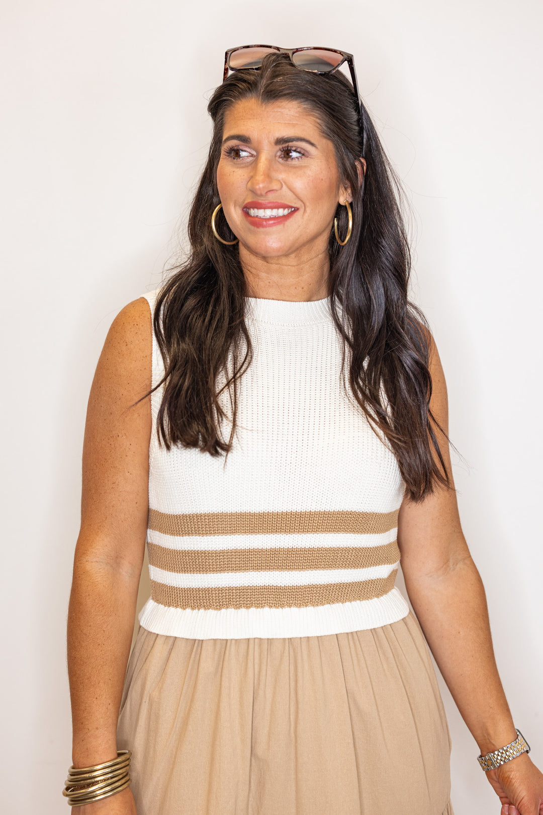 timeless classic beige ivory midi dress