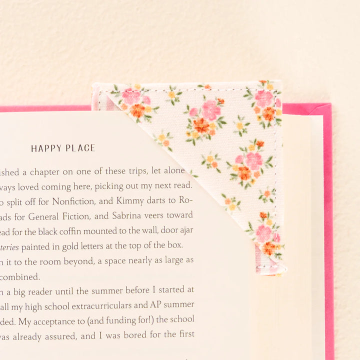 the darling effect fabric bookmark pink floral