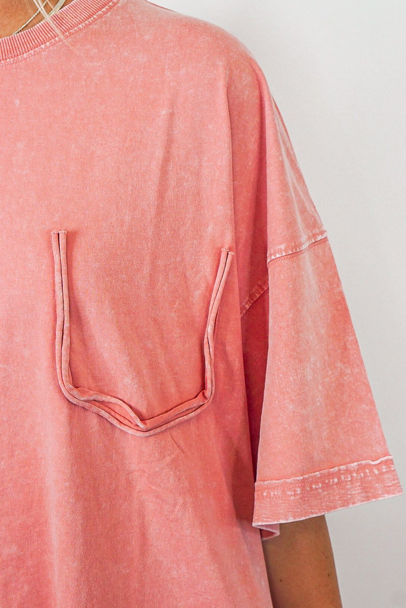 perfectly oversized washed coral tee