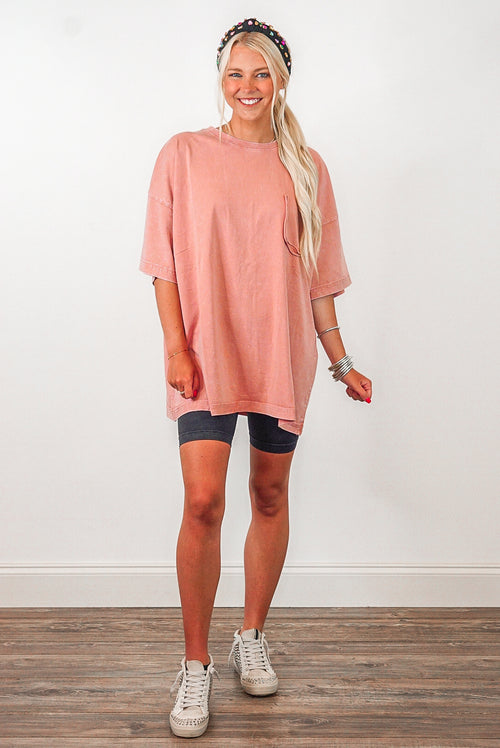 perfectly oversized washed coral tee