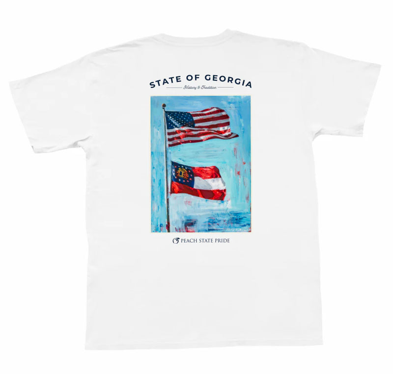 Peach State Pride Flags Over Georgia T Shirt