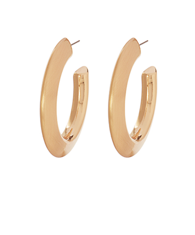 flat gold hoop earrings