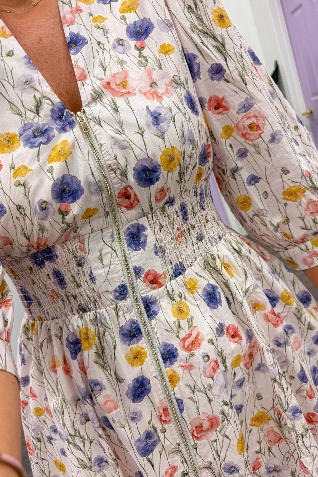 floral print long sleeve dress for Easter