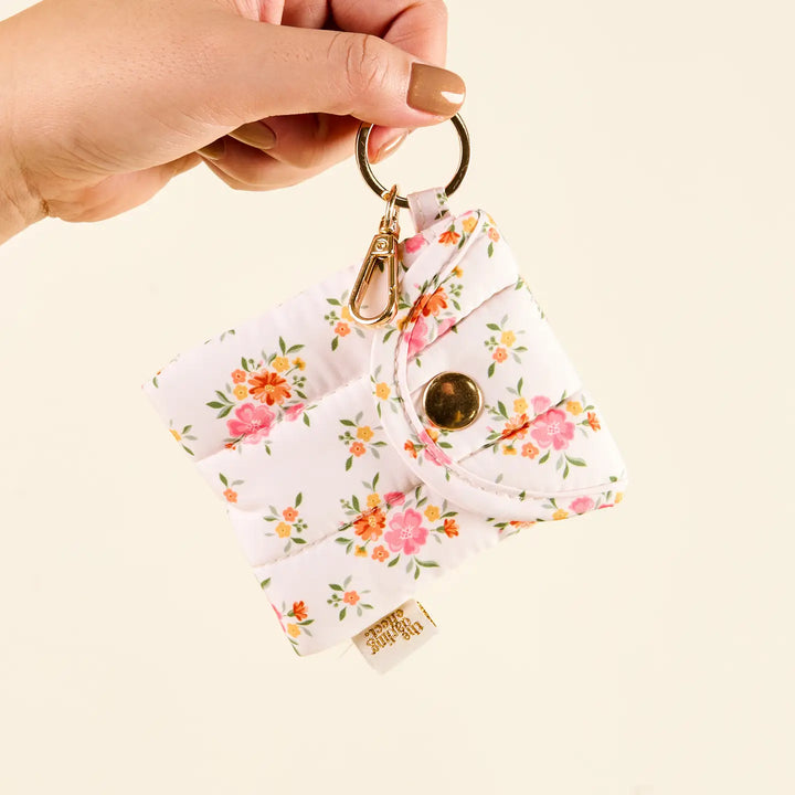 floral earbud quilted case