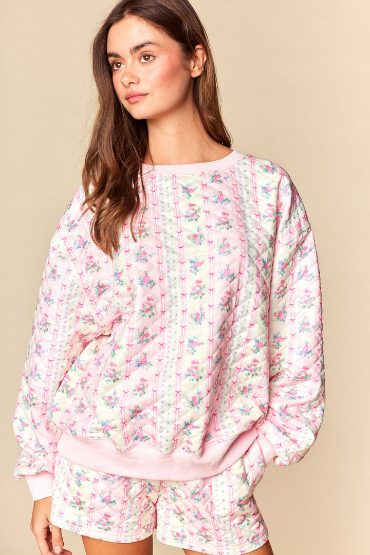fancy pink floral matching sets