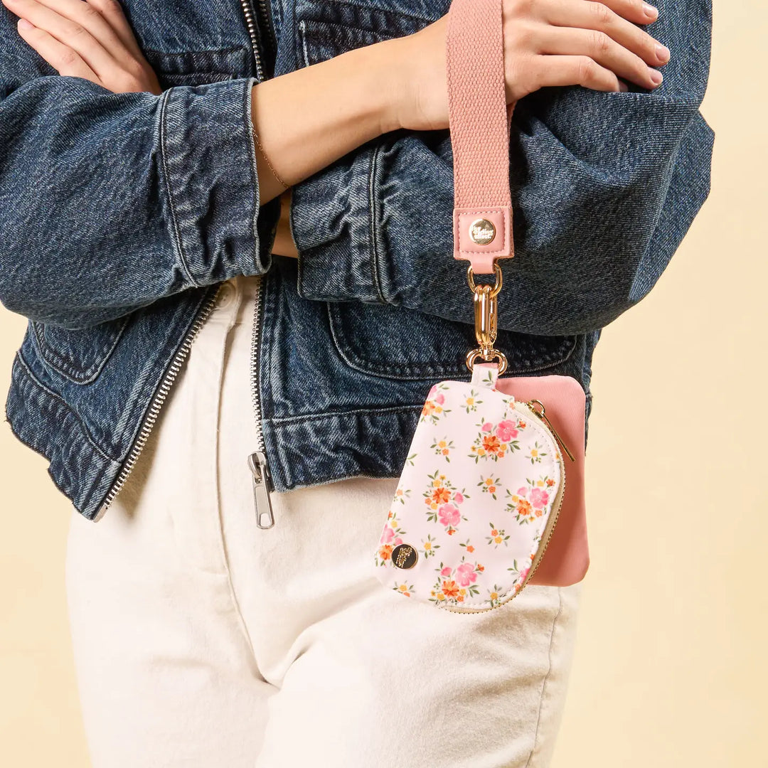 floral duo pouch wristet