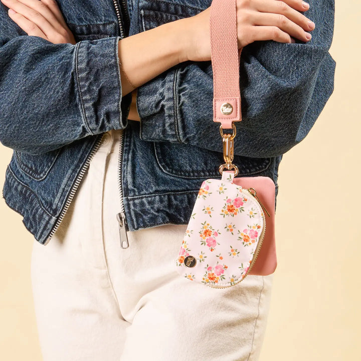 floral duo pouch wristet