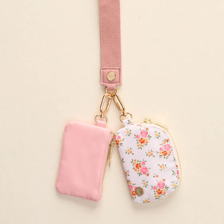 floral duo pouch wristet