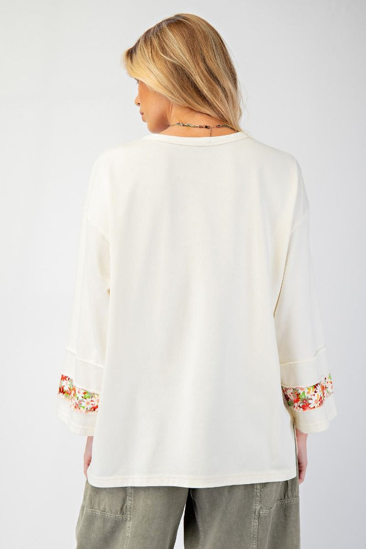 Women's floral print patch top