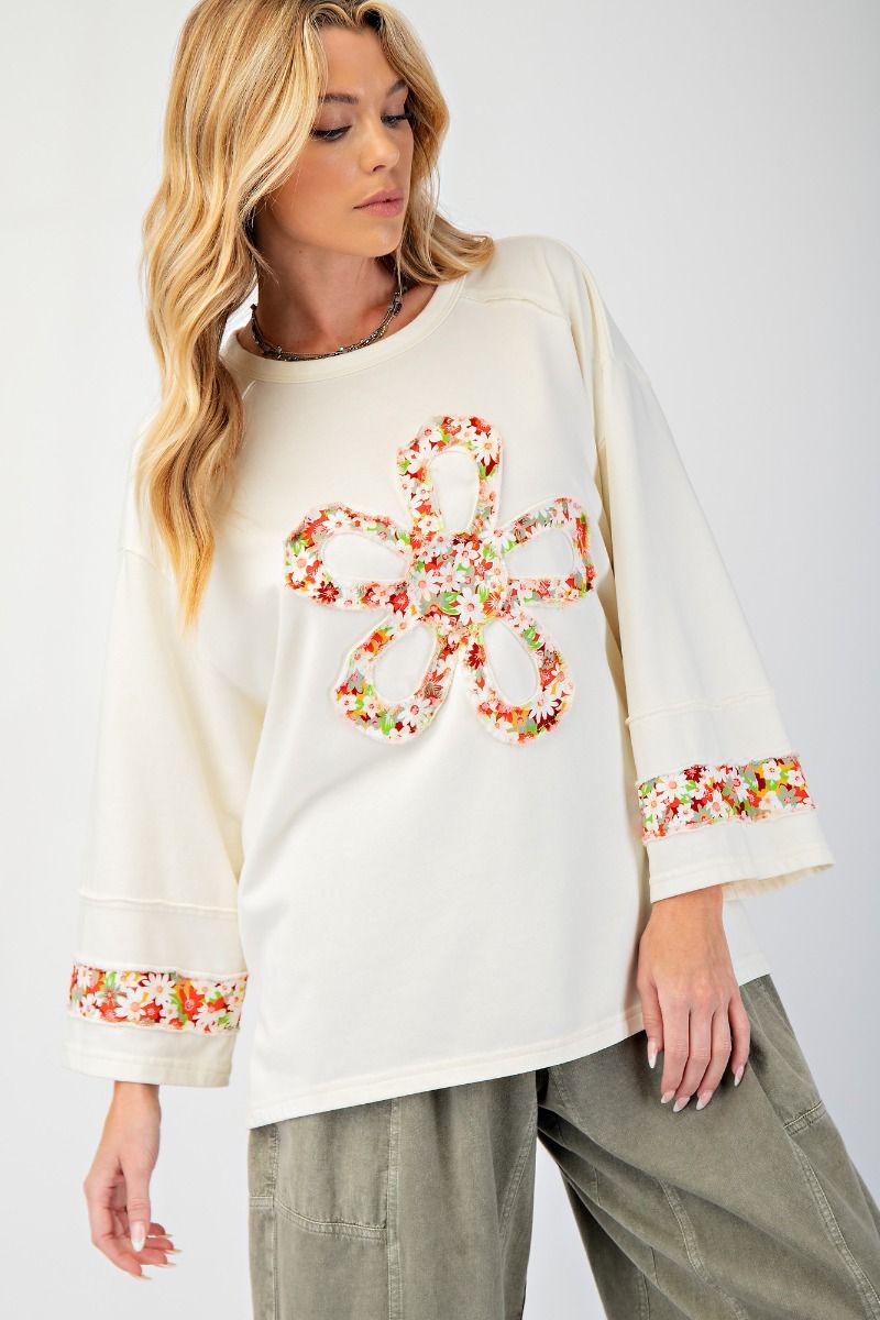Women's floral print patch top