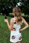 sequin football gameday dress