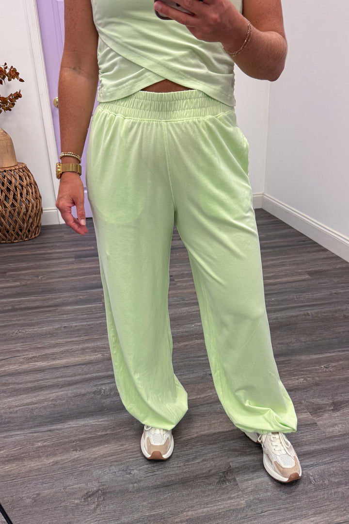 free people dupe mint jogger matching set