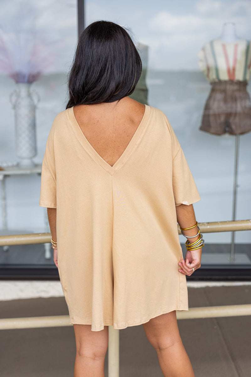 oversized mustard free people dupe romper