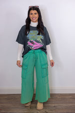 easel green knit cotton lounge pant