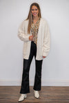 fuzzy ivory sweater cardigan