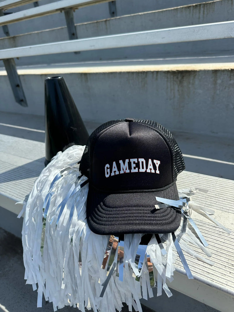 gameday black trucker hat