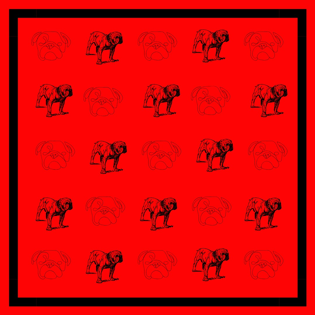 dawgs red black silk bandana scarf necklace