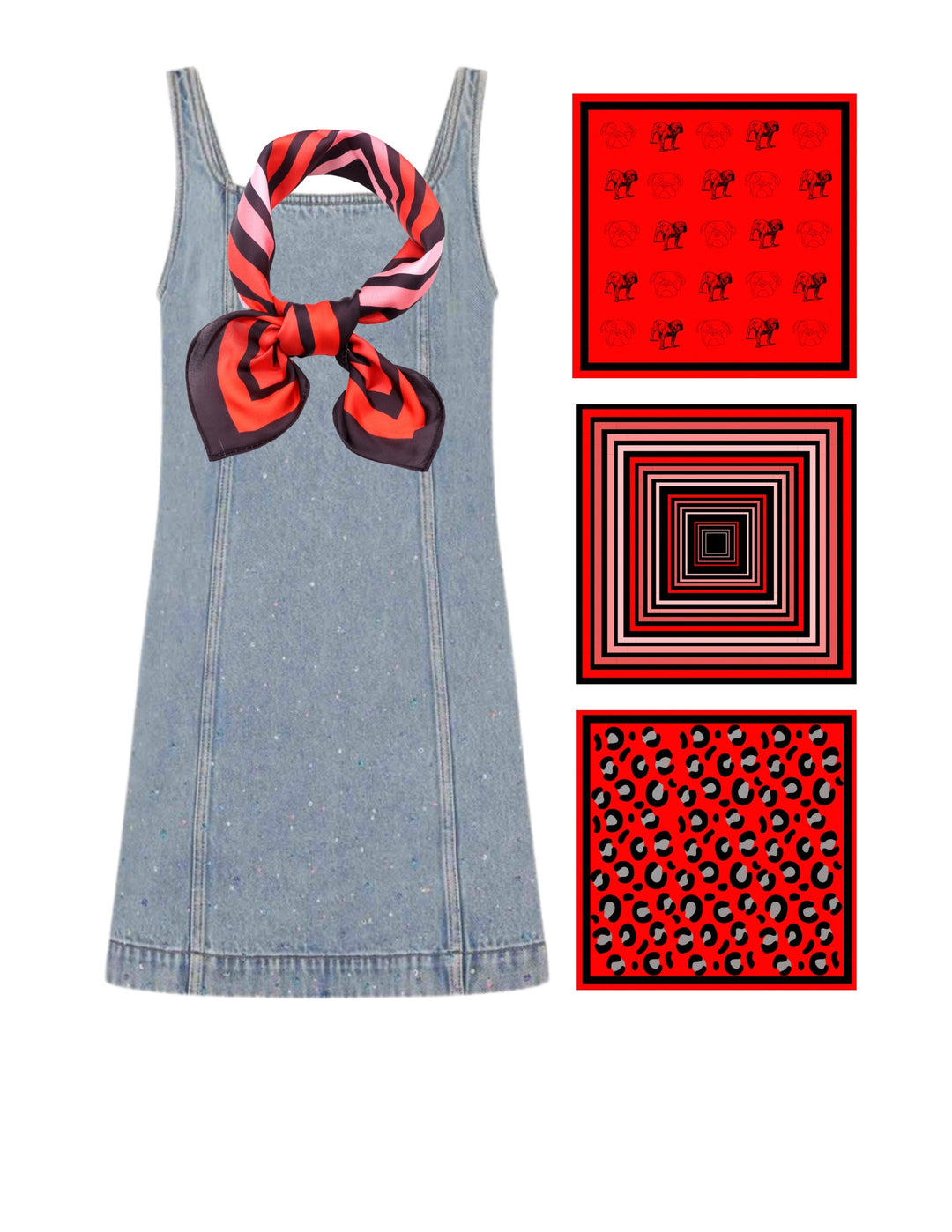 leopard print bandana red scarf wrap model