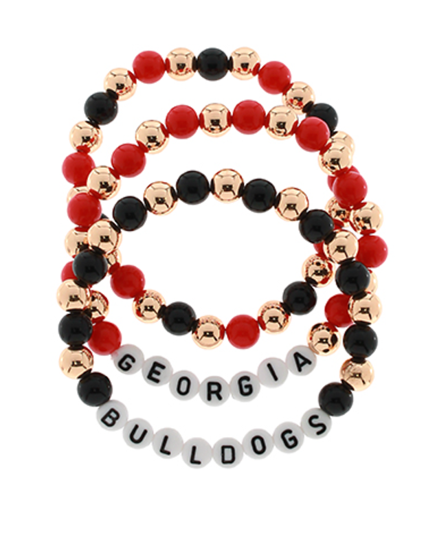 GEORGIA bulldogs beaded bracelets set