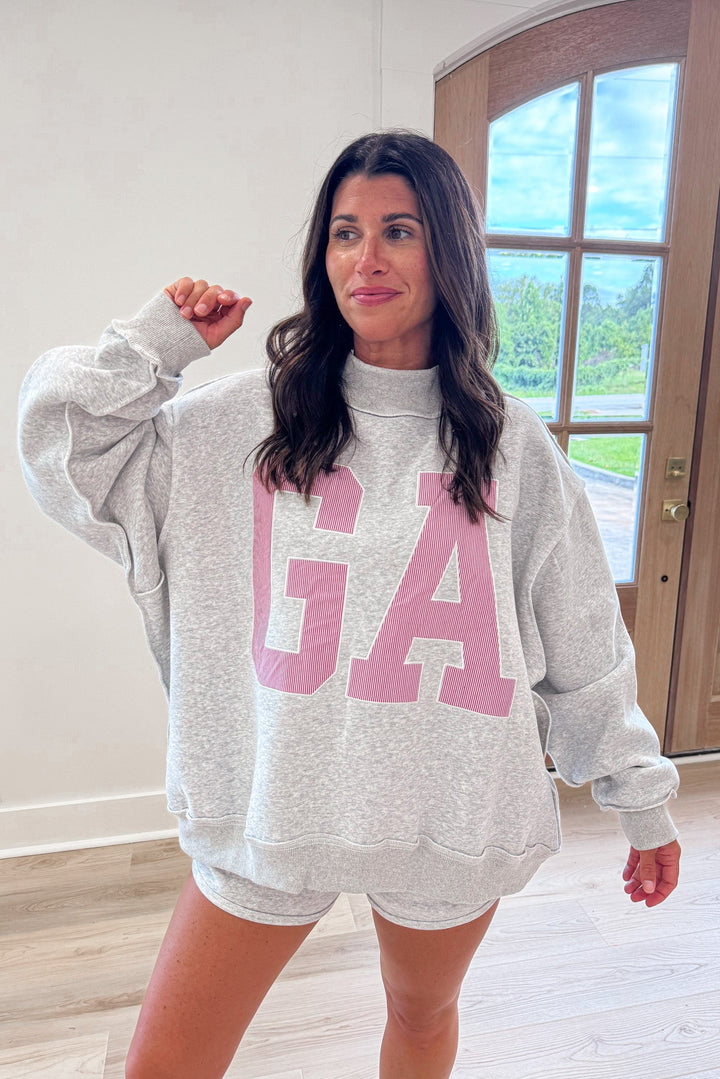 ga embroidered oversized sweatshirt