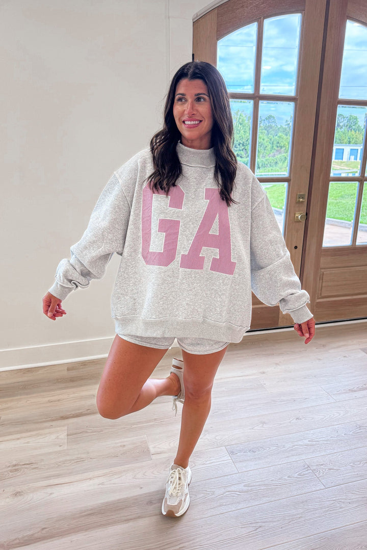 ga embroidered oversized sweatshirt bucketlist