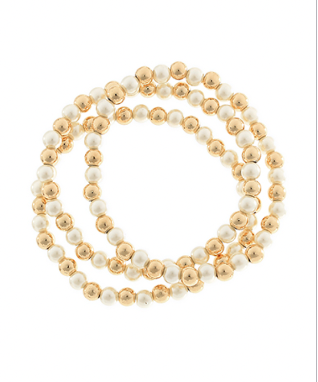 PEARL GOLD bracelet beaded set