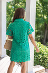 green crochet lace plus size dress