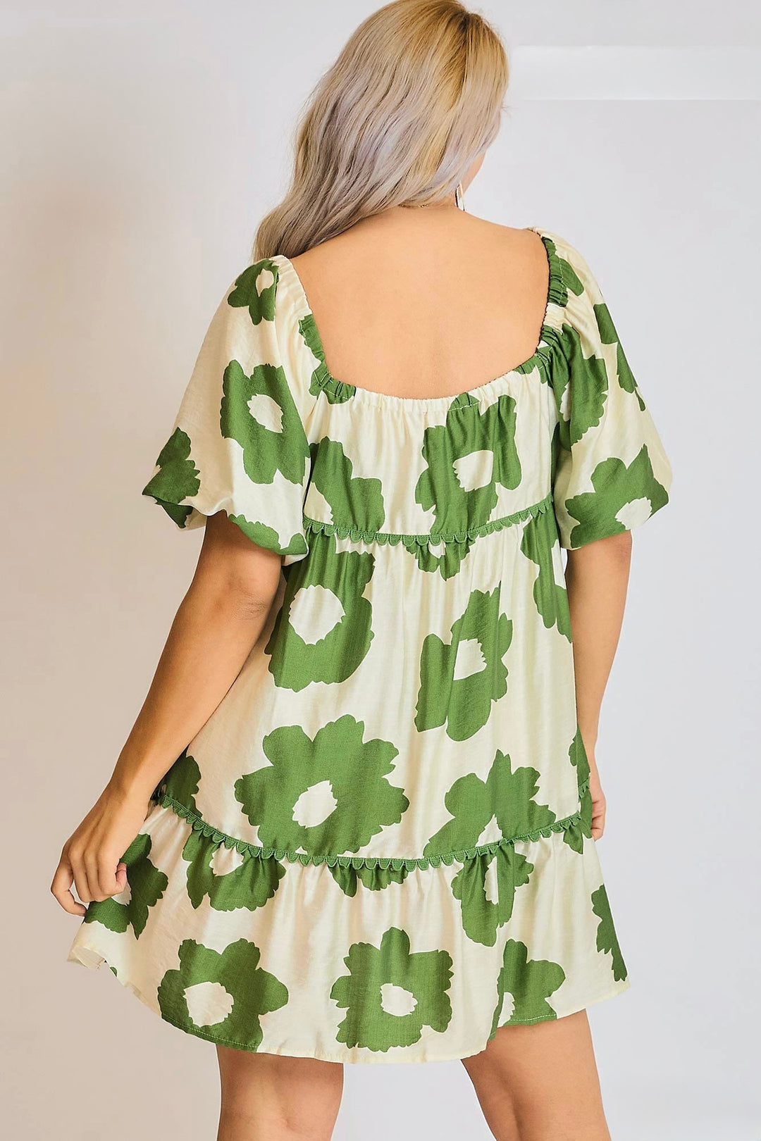 umgee plus size floral green dress