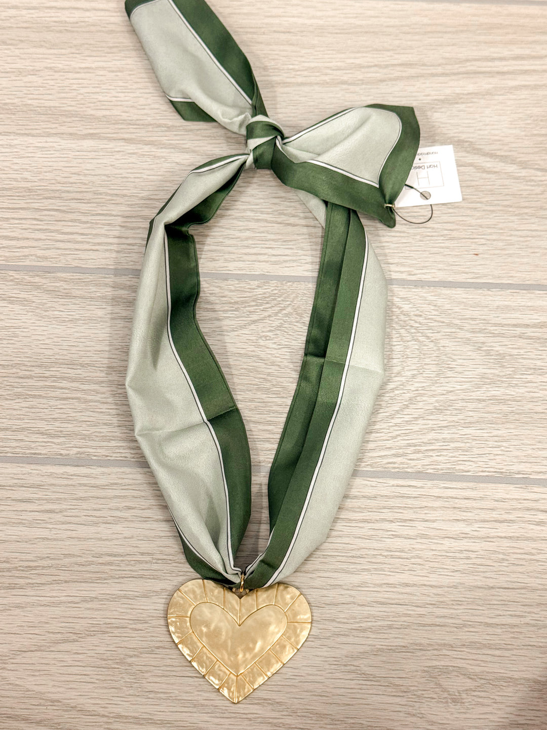 green olive scarf necklace