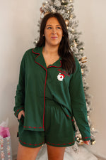 green red crochet pocket Santa pajamas