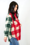 green red plaid shacket