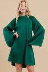 Jodifl Hunter green satin dress with open back