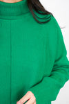 green textured long oversized sweater tunic