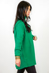 green textured long oversized sweater tunic