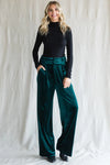 Christmas green velvet holiday pants