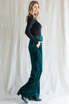 Christmas green velvet holiday pants