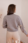 grey ivory bow sweater