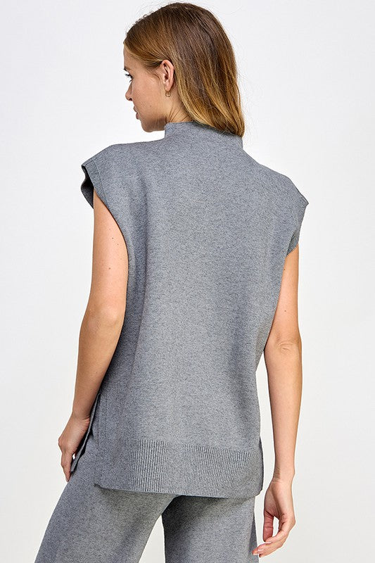 See And Be Seen Grey knit short sleeve top