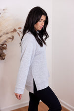 grey scuba knit pullover top