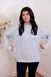 grey scuba knit pullover top