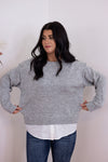 grey layered sweater top