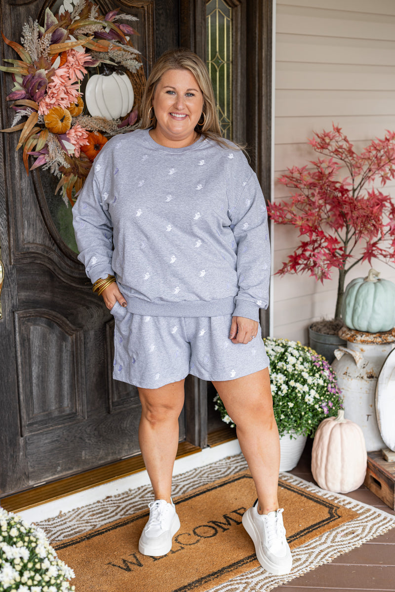 halloween ghost cotton lounge pullover set