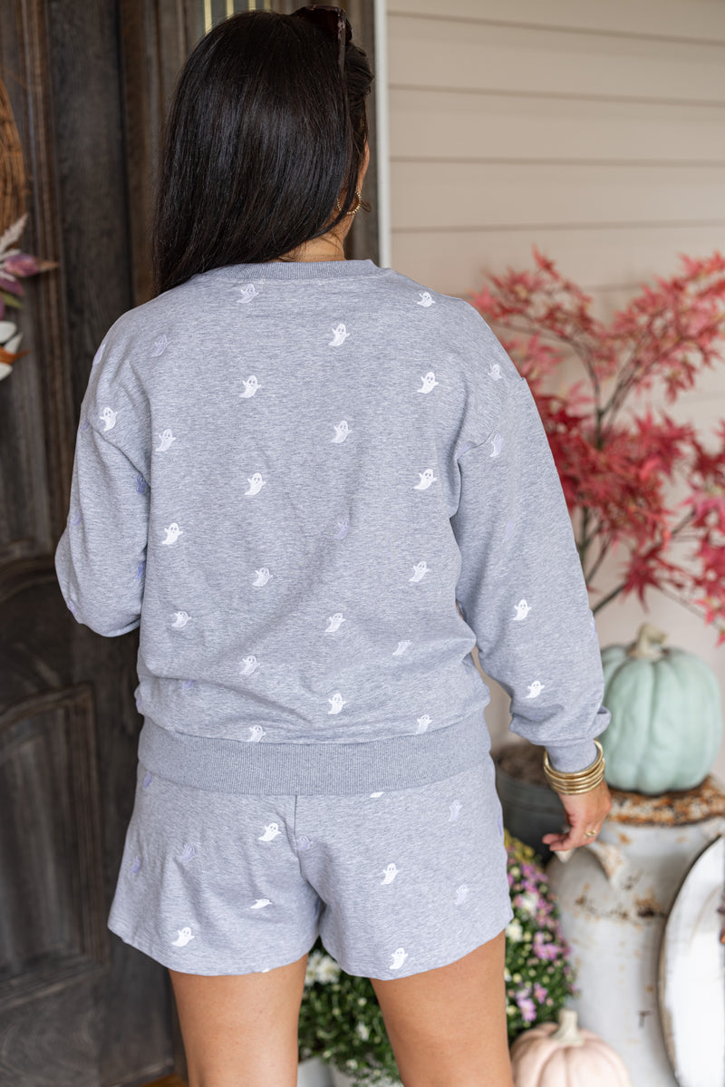 halloween ghost cotton lounge pullover set