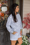 halloween ghost cotton lounge pullover set