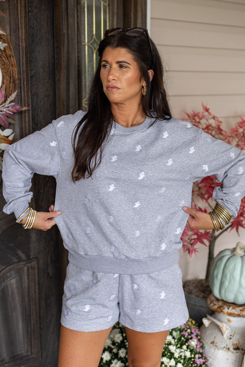 halloween ghost cotton lounge pullover set