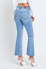 hidden jeans happi light cropped flare denim