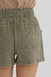 Comfy Times Olive Twill Shorts