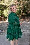 green lace crochet holiday dress