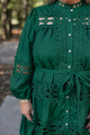 green lace crochet holiday dress